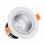 efectoLED Foco Downlight LED 12W Regulável COB Direccionável Circular (UGR19) Branco Corte Ø 90 mm 220-240V AC12 W