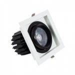 efectoLED Foco Downlight LED 18W COB Direccionável 360º Quadrado Corte 125x125 mm CRI90 Expert Color No Flicker 220-240V AC18 W