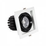 efectoLED Foco Downlight LED 12W COB Direccionável 360º Quadrado Corte 100x100 mm CRI90 Expert Color No Flicker 220-240V AC12 W