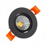 efectoLED Foco Downlight LED 5W COB Direcionável Circular Preto Corte Ø55 mm CRI92 Expert Color No Flicker 220-240V AC5 W
