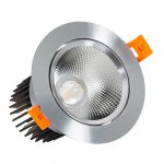 efectoLED Foco Downlight LED 15W COB Direcionável Circular Prata Corte Ø90 mm CRI90 Expert Color No Flicker 220-240V AC15 W
