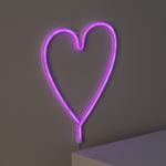 efectoLED Neon LED Heart com Bateria Rosa