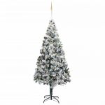 Árvore de Natal Artificial com Luzes Led/bolas/neve 400 cm Verde - 3077795
