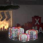 Caixas Presentes Natal Decorativas 3 Peças Acrílico Colorido - 328793