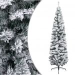 Árvore de Natal Artificial Fina com Neve 210 cm PVC Verde - 320955