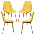 Conjunto 4 Cadeiras Teok Tecido Amarelo