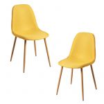 Conjunto 2 Cadeiras Teok Tecido Amarelo