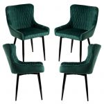 Conjunto 4 Cadeiras Sanda Veludo Verde
