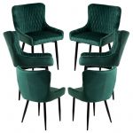 Conjunto 6 Cadeiras Sanda Veludo Verde