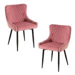 Conjunto 2 Cadeiras Sanda Veludo Rosa