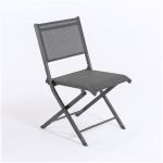 Edenjardin Cadeira Dobrável para Exterior, Alumínio Antracite e Textilene. Dimensões: 48x48x84 cm