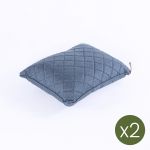 Edenjardin Pack 2 Almofadas Decorativas de Olefina Azul para Exterior. Removível. Dimensões: 40x50x15 cm. Não Perde a Cor.