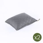 Edenjardin Pack 2 Almofadas Decorativas. de Olefina Cinza para Exterior. Dimensões: 40x50x15 cm. Não Perde a Cor. Removível.