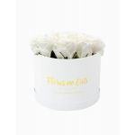 Flores no Cais Caixa de Rosas Brancas Preservadas