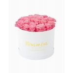 Flores no Cais Caixa de Rosas Cor-de-Rosa Preservadas