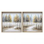 DKD Home Decor Pintura Árvores (80 x 10 x 80 cm) (2 Pcs) - S3018290