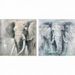 DKD Home Decor Pintura Elefante (100 x 2.4 x 100 cm) (2 Pcs) - S3018086