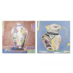 DKD Home Decor Pintura Tela Vaso (2 Pcs) (80 x 2.8 x 80 cm) - S3017866