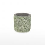 Vaso Cimento com Folhas Verde - 70195356