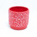 Vaso Cerâmica Vermelho com Corações 13x12 cm - 70113279