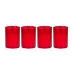 Vela Pack 4 (4,7x6,0 cm) Vermelha - Compra Min. 24 Pack's - 80195461