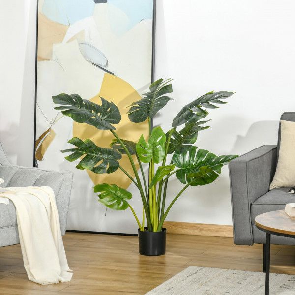 Homcom Planta Artificial Costela de Adão No Vaso 110cm de Altura Planta  Artificial Tropical Decorativa com 11 Folhas para Casa Sala de Estar  Dormitório Verde | Kuantokusta