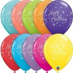 Qualatex 6 Balões Impressos 11" Happy Birthday Spark Multicor - 020043075