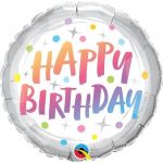Qualatex Balão Foil 18" Happy Birthday Rainbow Dots - 020087992