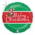 Grabo Balão Foil 09" Candy Cane Merry Christmas - 460032200
