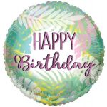 Kaleidoscope Balão Foil 18" Happy Birthday Folhas - 141816358