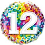 Qualatex Balão Foil 18" 12 Anos Rainbow Confetti - 020013522