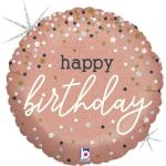 Grabo Balão Foil 18" Rose Gold Confetti Happy Birthday - 460036985