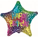 Kaleidoscope Balão Foil 18" Happy Birthday Estrelas Multicor - 140016369