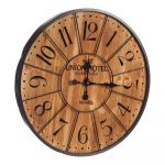 Gift Decor Relógio de Parede Preto Catanho Escuro Metal Madeira (60 x 4,5 x 60 cm) - S3609722