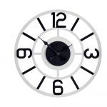 Gift Decor Relógio de Parede Branco Preto Metal MDF (60 x 3,5 x 60 cm) - S3608702