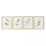 DKD Home Decor Pintura Pássaros (35 x 2.5 x 45 cm) (4 Pcs)