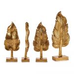 Gift Decor Figura Decorativa Pluma Dourado Resina (8 x 43,5 x 12 cm)