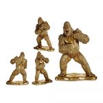 Gift Decor Figura Decorativa Gorila Dourado Resina (25 x 56 x 42 cm)