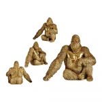 Gift Decor Figura Decorativa Gorila Dourado Resina (36 x 50 x 62 cm)