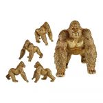 Gift Decor Figura Decorativa Gorila Dourado Resina (30 x 35 x 44 cm)