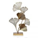 Figura Decorativa Folhas Metal (7,6 x 56,5 x 38,1 cm)