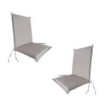 Edenjardin Pack 2 Almofadas para Cadeira Rebatível, Assento e Encosto, Poliéster 180 Gr, Cinzento, 92x42x4 cm - NT13836-2