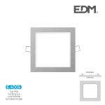 EDM Mini Downlight LED 6W 320 Lumen Quadrado 12CM 6.400K Moldura Cromo - ELK31607