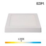 EDM Downlight LED Parede/teto Quadrado 20W 4.000K Luz Dia 1500 Lumens Branco - ELK31591