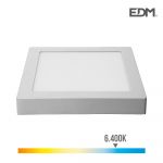 EDM Downlight LED Parede/teto Quadrado 20W 6.400K Luz Fria 1500 Lumens Cromo Mate - ELK31597