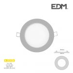 EDM Mini Downlight LED 6W 320 Lumen Redondo 12CM 4.000K Moldura Cromo - ELK31604