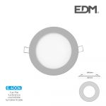 EDM Mini Downlight LED 6W 320 Lumen Redondo 12CM 6.400K Moldura Cromo - ELK31603