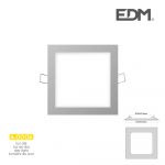 EDM Mini Downlight LED 6W 320 Lumen Quadrado 12CM 4.000K Moldura Cromo - ELK31608