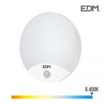 EDM Aplique Redondo Exterior LED 15W 1250 Lumens 6.400K com Sensor - ELK32538