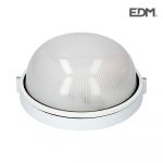 EDM Aplique Redondo de Alumínio IP54 Branco 1 Lâmpada E27 100W Modelo Cambrils - ELK34300